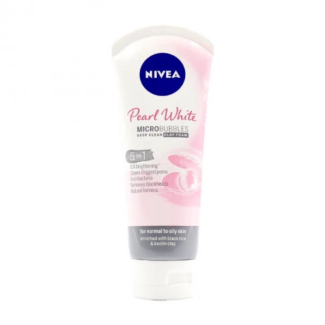 Sữa rửa mặt Nivea Pearl White Micro Bubbles Deep Clean Clay Foam (Tuýp 100g)