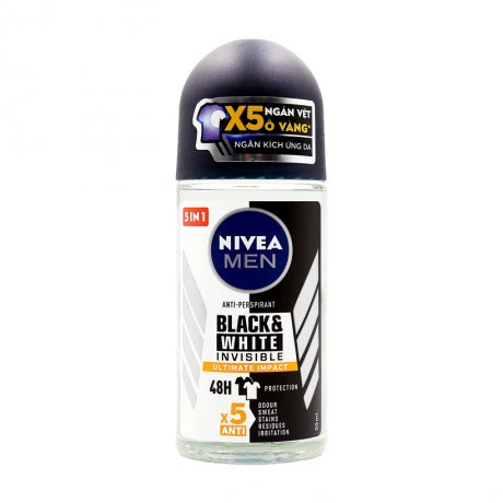 Lăn ngăn mùi Nivea Men Black&White Invisible (Chai 50ml)