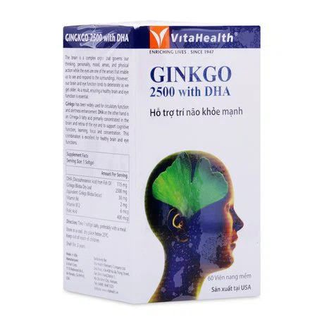 Thực phẩm chức năng hỗ trợ não bộ, tăng cường trí nhớ Ginkgo (60 viên/lọ)