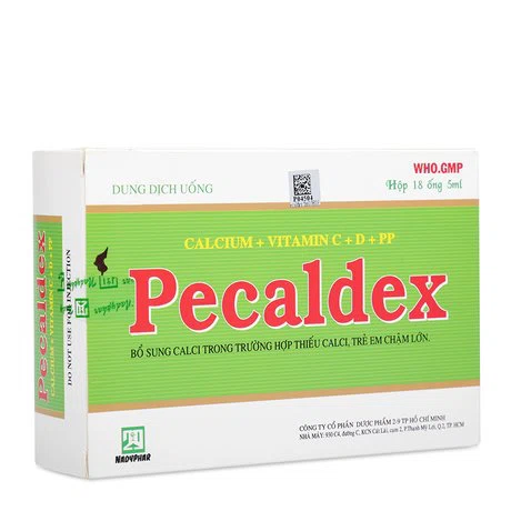 Dung dịch uống Pecaldex bổ sung calci cho trẻ em chậm lớn (18 ống x 5ml)