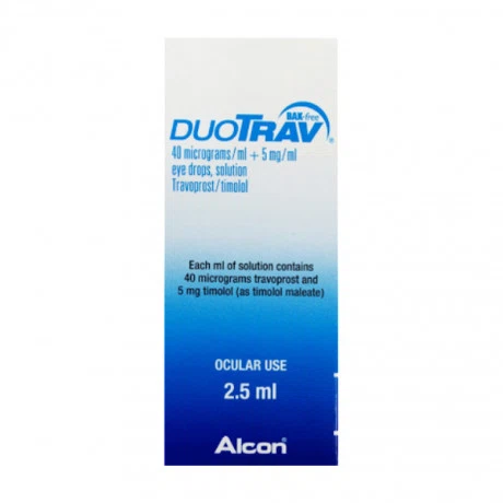 Dung dịch nhỏ mắt Duotrav 40mcg/ml + 5mg/ml làm giảm nhãn áp (chai 2.5ml)