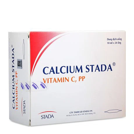 Thuốc ống bổ sung Can-xi trong hỗ trợ điều trị loãng xương do nhiều nguyên nhân khác nhau Calcium Stada (24 ống x 10ml/hộp)