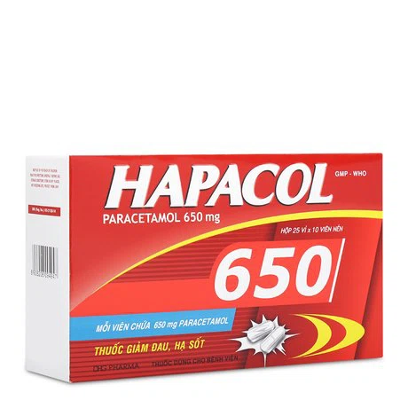Hapacol 650mg (Hộp 25 vỉ x 10 viên)