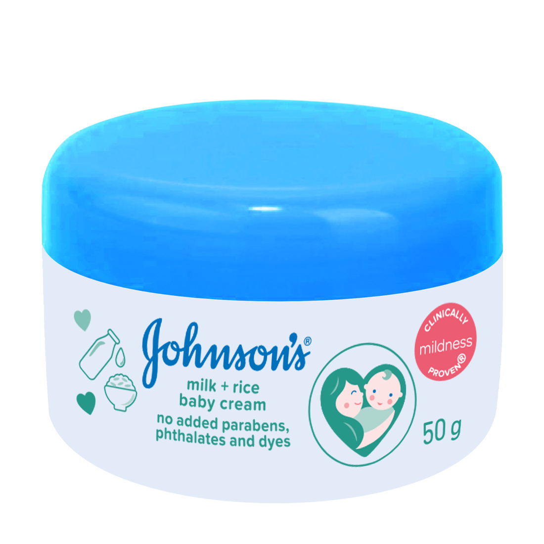 Kem dưỡng da chứa sữa và gạo Johnson Baby (50g)
