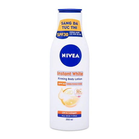 Sữa dưỡng thể trắng da Nivea Instant White SPF30 PA++ (200ml)