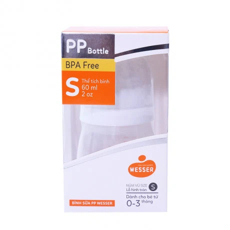 Bình sữa cho trẻ 0-3 tháng PP Wesser (60ml)