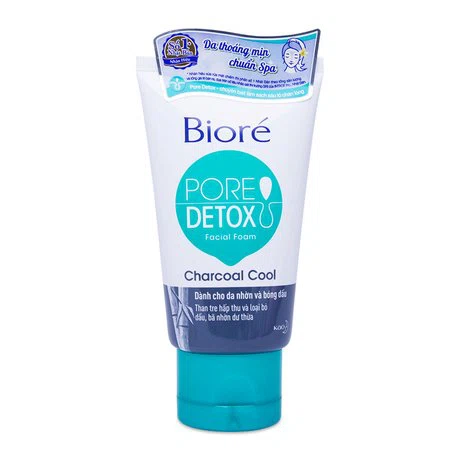Sữa Rửa Mặt BIORÉ Pore Detox Charcoal Cool Hỗ Trợ Thanh Lọc Da (Tuýp 50G)