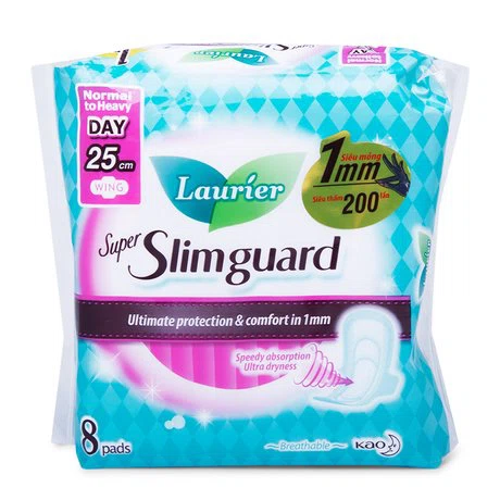 BVS ban ngày có cánh Laurier Super Slimguard 25cm (8 miếng/gói)