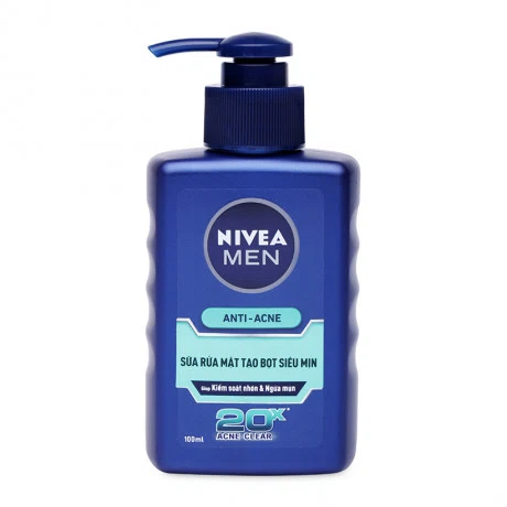 Sữa rửa mặt kiểm soát nhờn & ngừa mụn cho nam Nivea Men Anti-Acne (100ml)