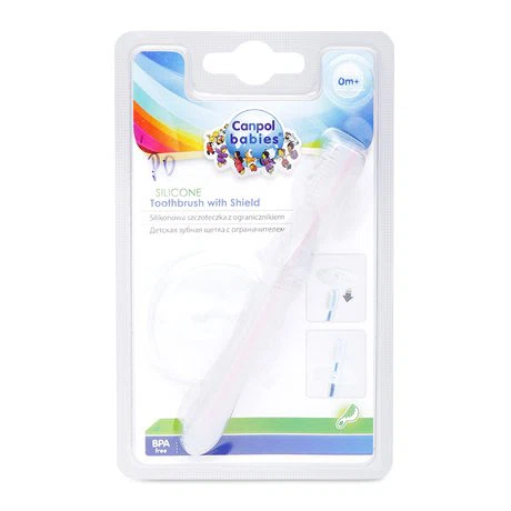 Bàn chải đánh răng có tấm chắn cho trẻ em Canpol Babies Silicone