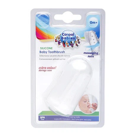 Bàn chải đánh răng mát-xa nướu có hộp đựng cho trẻ em Canpol Babies