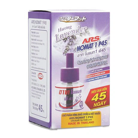 Chế phẩm xông đuổi muỗi và diệt muỗi hương Lavender ARS Nomat 1 P45 (45ml)