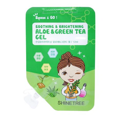 Gel làm mịn, sáng da chiết xuất từ nha đam và trà xanh Sqeeze & Go (12ml)