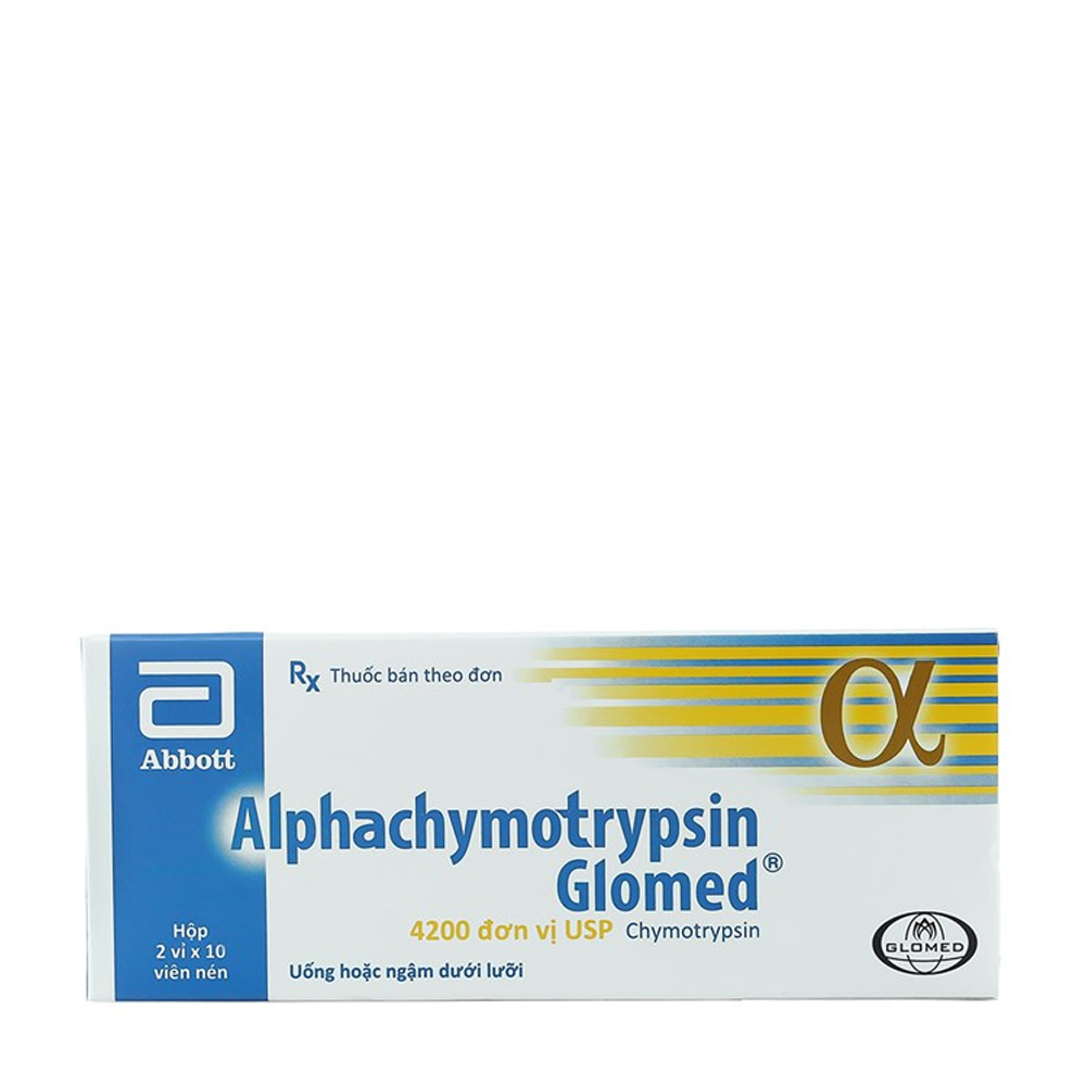 Alpha Chymotrypsin Glomed 4200IU (Hộp 2 vỉ x 10 viên)