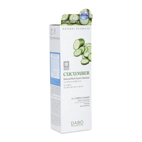 Sữa rửa mặt tinh chất dưa leo dưỡng ẩm, se khít lỗ chân lông Dabo Cucumber 3 in 1 (180ml)
