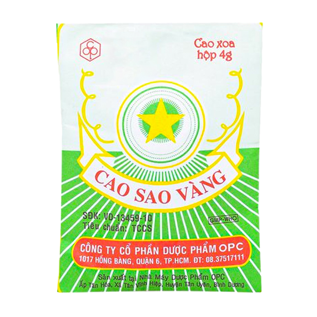 Cao sao vàng 4g điều trị cảm cúm nhức đầu (gói 4g)