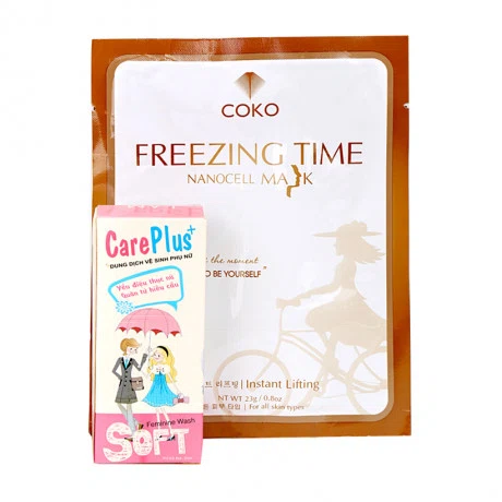 Mặt nạ sinh học ngăn ngừa lão hóa Coko Freezing Time Nanocell Mask (23g) + Tặng DDVS phụ nữ Care Plus (50ml)