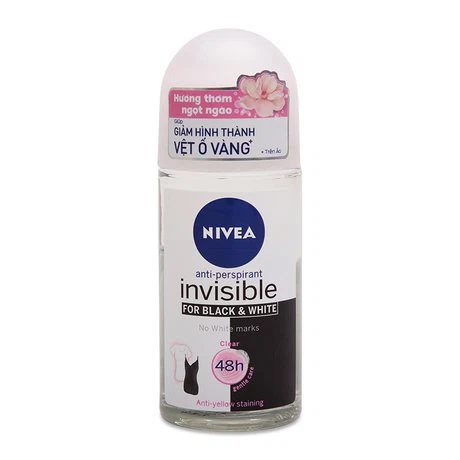 Lăn ngăn mùi hương thơm ngọt ngào Nivea Invisible For Black & White (50ml)