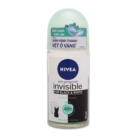 Lăn ngăn mùi mát lạnh Nivea Invisible For Black & White (50ml)