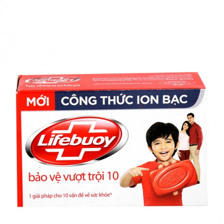 Xà bông cục bảo vệ khỏi vi khuẩn Lifebuoy - Bảo vệ vượt trội 10 (125g)