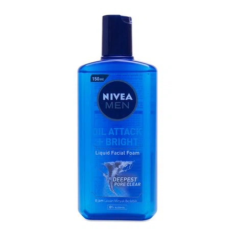 Gel rửa mặt giảm nhờn cho nam Nivea Men Oil Attack + Bright (150ml)