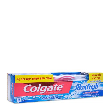 Kem đánh răng Colgate Max Fresh (230g) + Tặng kèm 1 bàn chải  đánh răng Colgate