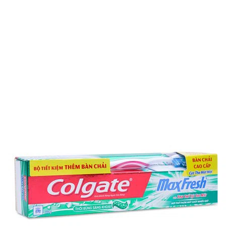 Kem đánh răng Colgate Max Fresh thổi bùng sảng khoái 230g + Tặng 1 bàn chải đánh răng Triple Action