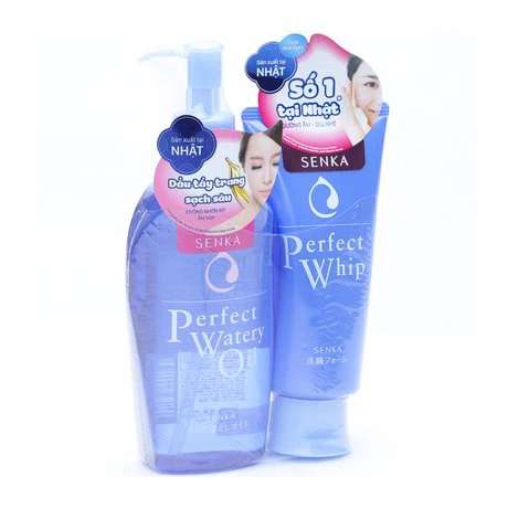 Dầu tẩy trang Senka Perfect Watery Oil (230ml) + Tặng kèm sữa rửa mặt Senka (40g)