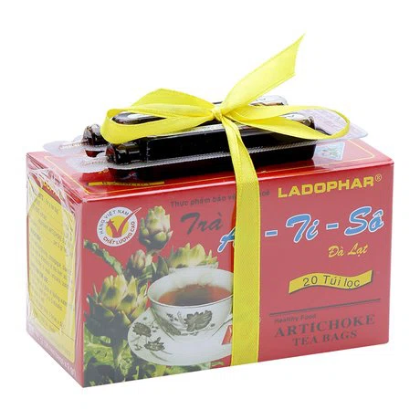 Tặng kèm 2 ống uống Actisô (10ml) khi mua trà túi lọc thanh nhiệt Actisô Đà Lạt (20 túi x 2g/hộp)