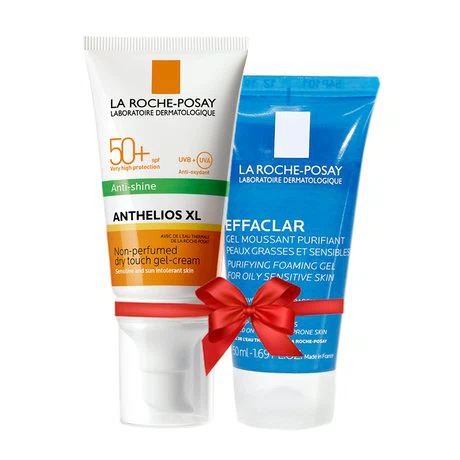 Kem chống nắng La Roche-Posay Anthelios XL Anti-Shine Non-Perfumed Dry Touch Gel-Cream SPF50+ (50ml) + Tặng gel rửa mặt La Roche-Posay (50ml)