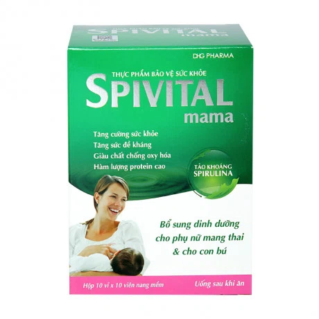 Viên uống Spivital Mama bổ sung dinh dưỡng cho phụ nữ mang thai, cho con bú (10 vỉ x 10 viên)