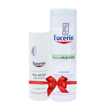Kem dưỡng kiểm soát dầu Eucerin Pro ACNE A.I. Matt Fluid (50ml) + Tặng kèm sữa rửa mặt sạch mụn Eucerin Dermo Purifyer Cleanser (200ml)