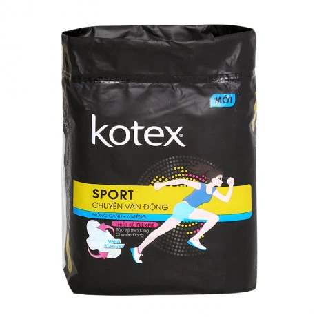 Băng vệ sinh siêu mỏng cánh dùng chuyên vận động Kotex Sport (6 miếng/gói)