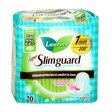 Băng vệ sinh Laurier Super Slimguard ban ngày siêu mỏng cánh (20 miếng/gói)