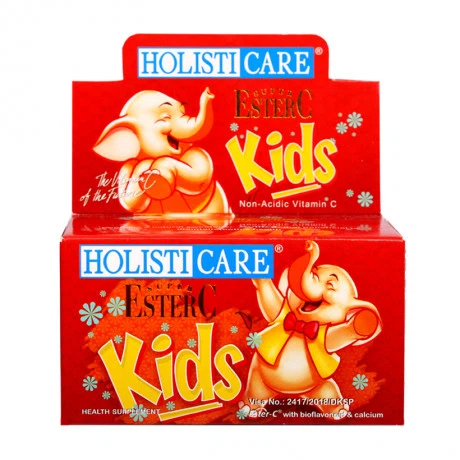 Viên uống Holisticare Super Ester C Kids Plus Calcium hỗ trợ tăng sức đề kháng cho trẻ (Lọ 30 viên)