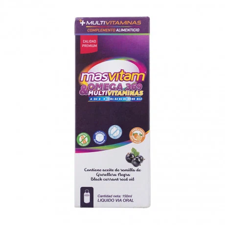 Siro hỗ trợ tiêu hóa và tăng đề kháng cho trẻ Masvitam Omega 369 & Multivitaminas (150ml)