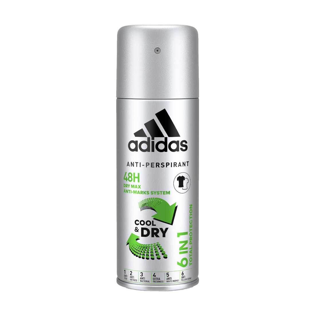 Xịt ngăn mùi giảm tiết mồ hôi cho nam Adidas 6 in 1 Cool & Dry Anti-Perspirant (150ml)
