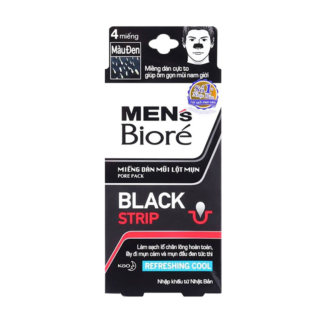 Men's Bioré Mieng Dan Mui Lot Mun Mui Nam Than Hoat Tinh (Hop/4 Mieng)