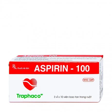 Aspirin - 100mg 30vien Traphaco da chuyen ma P18241