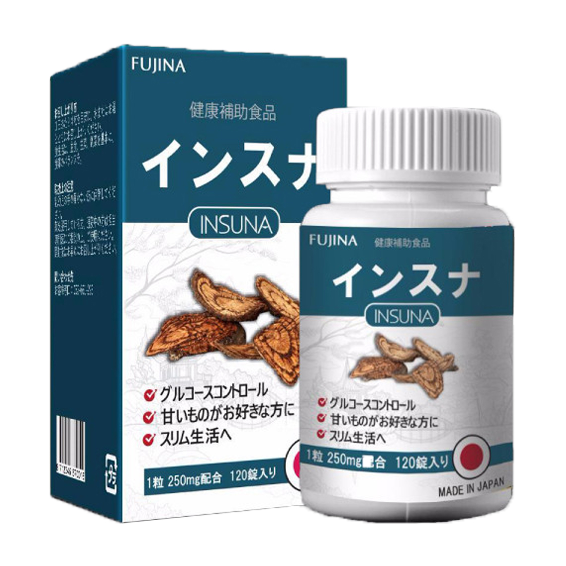 Viên uống Fujina Insuna hỗ trợ chuyển hóa đường (Hộp 120 viên)