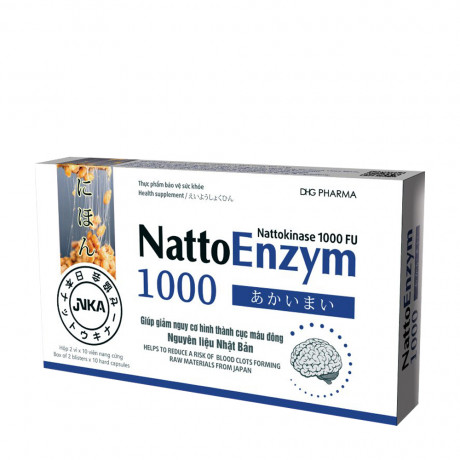 Thực phẩm bảo vệ sức khoẻ hỗ trợ tan cục máu đông  DHG Pharma Nattoenzym 1000 (Hộp 20 viên)
