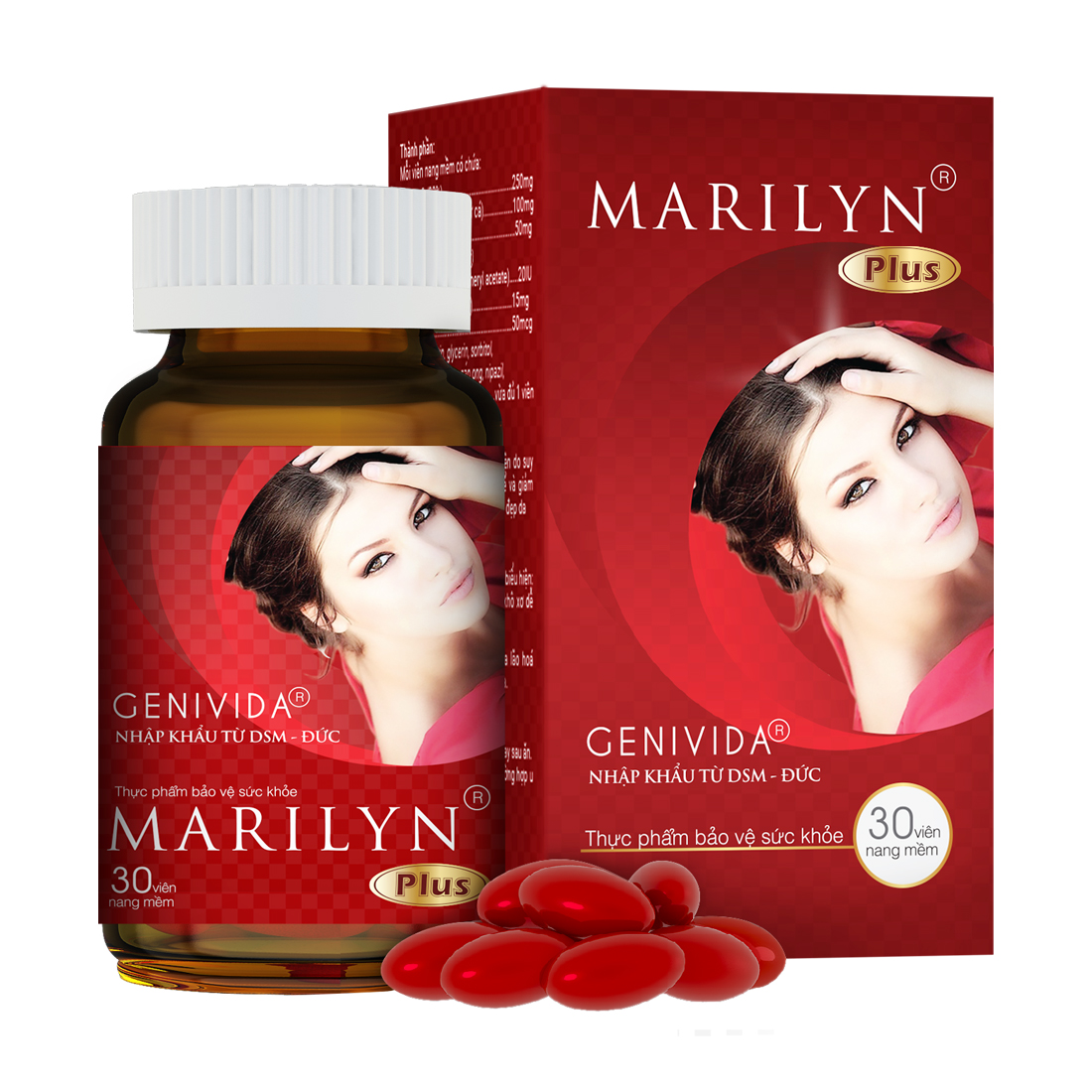 Thực phẩm bảo vệ sức khỏe Viên uống hỗ trợ cải thiện nội tiết tố nữ Marilyn Plus (Hộp 30 viên)