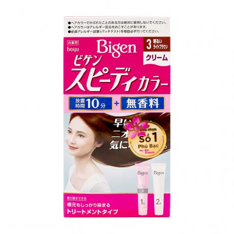 Kem nhuộm tóc Bigen Speedy Color màu 3 nâu nhạt (80g)