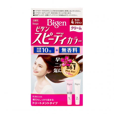 Kem nhuộm tóc Bigen Speedy Color màu 4 nâu caramen (80g)