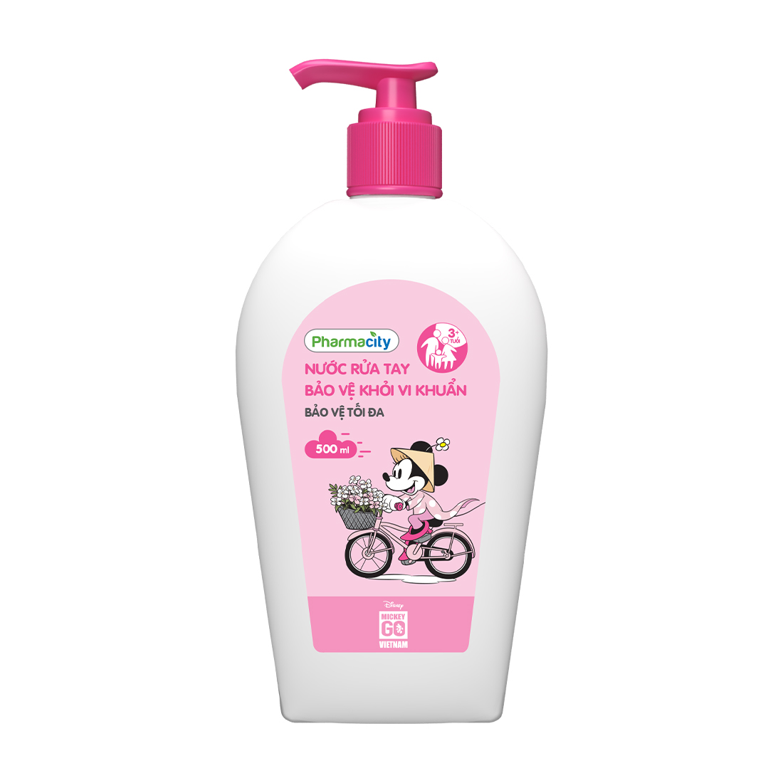 PMC Mickey go VN Nuoc Rua Tay Bao ve khoi vi khuan - Bao ve toi da 500ml