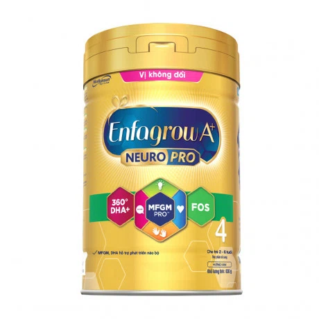 Sữa Enfagrow A+ Neuropro 4 360 DHA+, MFGM Pro & FOS hương vanilla cho trẻ 2-6 tuổi (830g)