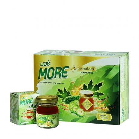 Nước uống khổ qua rừng và đông trùng hạ thảo hỗ trợ giảm các triệu chứng bệnh tiểu đường MORE (Hộp 12 lọ)