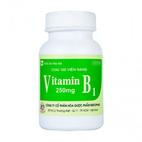 Viên nang Vitamin B1 250mg trị thiếu vitamin B nặng, hội chứng Wernicke-Korsakoff (chai 100 viên)