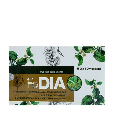 Thực phẩm bảo vệ sức khỏe hỗ trợ giảm biến chứng tiểu đường FoDIA (Hộp 30 viên)