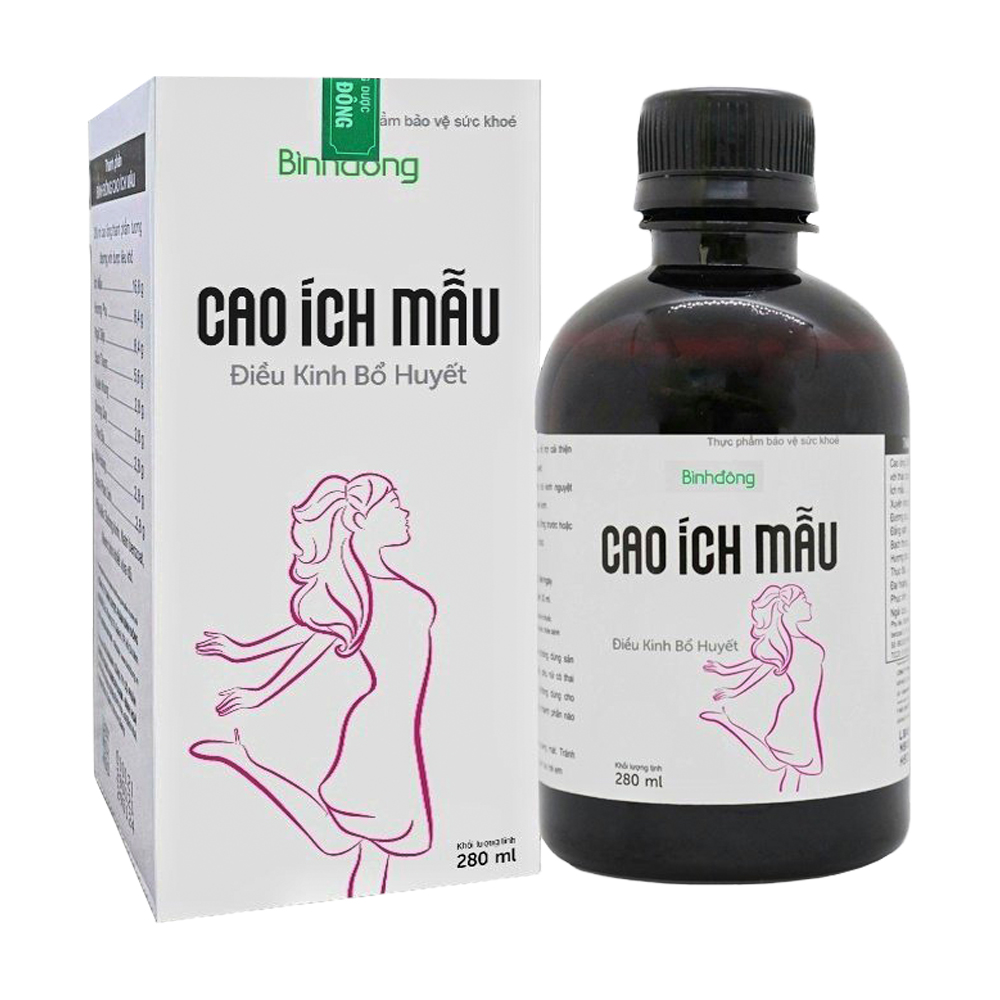 Dung dịch uống Bình Đông Cao Ích Mẫu hỗ trợ bổ huyết, điều kinh (Chai 280ml)